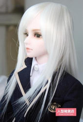BJD Doll Hair Wig 8-9 inch 20-22cm 1/3 SD DZ DOD LUTS white Straight semi-long