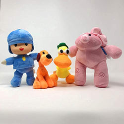 WAREHOUSEDEALS Inspired by Pocoyo Plush Toys Doll Stuffed Soft- Pocoyo Loula Elly Pato - Set 4pcs 14cm-30cm