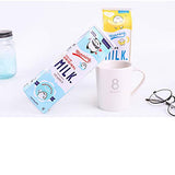 LifeDawn Set of 3 Creative Milk Cartons Waterproof PU Big Capacity Pencil Case,Yellow Blue Pink