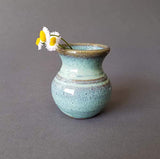 Miniature Bud Vase Flower Decor for New Mothers Day Ceramic Pottery Small Teal Green Pot 2 in
