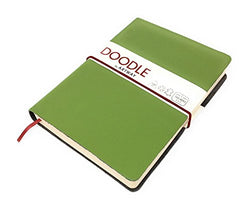 Artway Doodle - Green Leather Journal/Sketchbook - 150gsm (92lb) Cartridge Paper - 7 x 5 inch - 82 Pages - Avocado