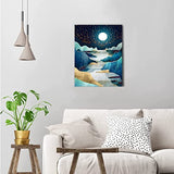 Diamond Painting Bright Moon,Diamond Art Kits for Adults Kids, DIY Full Round Drill Diamond Art Kits for Gift ， Paint with Diamonds Perfect for Home Wall Decor (Diamond Dotz 12X16 in)