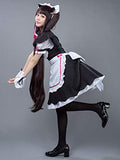 Cosfun Chocola Cosplay Maid Dress Costume with Apron Cat Ears Tail mp005746 (Small)