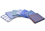 RayLineDo 7X Different Blue Plaid Yarn Dyed Pure Cotton Fabric Fat Quarter Bundle 46 x 56cm ( Appox