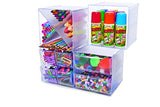 Deflecto Stackable Cube Organizer Cross Dividers, Desk and Craft Organizer, Clear, Removable Dividers, 6"W x 6"H x 6"D (350201)