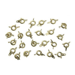 Bulk Buy: Darice DIY Crafts Spring Ring Clasp with Eyelet Gold Plated Brass 7mm (3-Pack) 1880-66