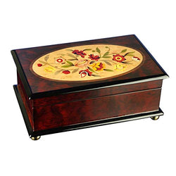 The San Francisco Music Box Company Classic Floral Musical Wooden Jewelry Box
