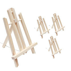 Senzhumu Wooden Easel 4 Pcs 16" Naturel Pine Easel Tabletop Easel for Painting Canvases, Art Craft Easel Stand for Painting Party, Classroom Practice, Wedding Displays and Festive Furnishing