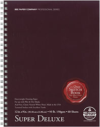 Bee Paper Company 808S60-912 Bee Paper Super Deluxe Sketch Pad, 9-Inch by 12-Inch