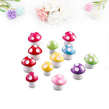 DOITOOL 50pcs Mini Miniature Mushroom Figurines Mini Toadstools Cake Toppers Fairy Garden Accessories Dollhouse Decorations Size S/M (Mixed)