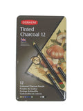 Derwent Tinted Charcoal Pencils, 4mm Core, Metal Tin, 12 Count (2301690)
