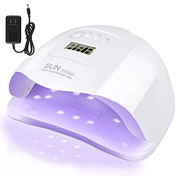 UV LED Nail Lamp, 80W Nail Gel Polish Dryer Professional UV Nail Polish Light with 4 Timer Setting, Auto Sensor Nail Polish Curing Lamp with 36 Beads for Nail Art Design (White)