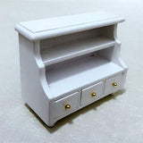 BARMI 1/12 Miniature Cabinet Model Doll House Bedroom Bathroom Furniture Accessory,Perfect DIY Dollhouse Toy Gift Set White
