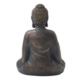 Glitzhome MGO Meditating Buddha Statue, 19 Inch Tall, Bronze