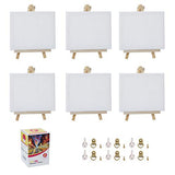 Stretched Canvas for Painting-8x10 Inch with Natural Wood Display Easel Kit& Traceless Wall Nails/6 Sets，100% Cotton,5/8 Inch Profile of Super Value Pack for Acrylics,Oils & Other Painting Media