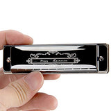 Harmonica, Mugig Professional Harmonica, Standard Diatonic 10 Hole with 1.2mm Plate Structure, Suitable for Any Occasion, like Blues, Folk, Jazz and Pop, Key of C