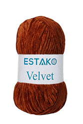 Estako Velvet Chenille Blanket amigurumi Yarn for Crocheting and Knitting Super Bulky 100 gr (132 yds) (1420 - Fox)