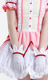 Miccostumes Women's Full Set Madoka Kaname Cosplay Costume Dress with Accessories (Pink, Large)