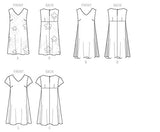 BUTTERICK PATTERNS B6317 Misses' Pullover V-Neck Dresses, Size E5 (14-16-18-20-22)