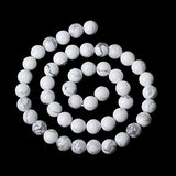 Qiwan 45PCS 8mm Gorgeous Natural White Howlite Round Beads Gemstone Loose Beads for Jewelry
