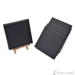RayLineDo Set of 6pcs Mini Artist Black Canvas Frame 4x4inch ( 10x10cm ) Oil Water Painting Board