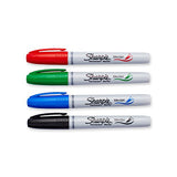 Sharpie 1810701 Brush Tip Permanent Marker, Assorted Colors, 4-Pack