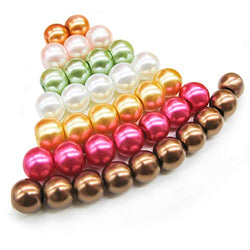TOAOB 350pcs 6mm Glass Pearl Beads Assorted Colors Round Loose Beads for Handmade