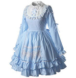 Loli Miss Women Vintage Gothic Classic Sweet Princess Lolita Dress Cosplay Costume for Girl XL Blue
