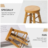 ibasenice Miniature Dolls Mini Wooden Stool Chairs Toy: 4Pcs Dollhouse Furniture Mini Bar Chairs Miniature Furniture Models Accessories Photography Layout Props 1/12 Scale Accessories