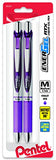 Pentel EnerGel Deluxe RTX Retractable Liquid Gel Pen, 0.7mm, Metal Tip, Violet Ink, 2 Pack