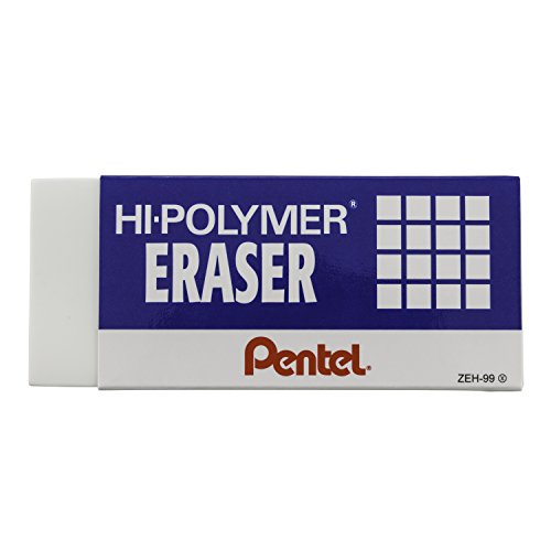 Pentel Hi-Polymer Block Eraser, Super XL White, Open Stock, 8-pk - ZEH-99