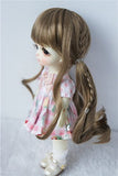 Wigs Only JD337 5-6inch 13-15CM Pony Braids BJD Doll Wigs 1/8 Lati Yellow Synthetic Mohair Doll Accessories 3 Colors Available (Brown)