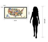 Empire Art Direct American Map Dimensional Collage Handmade by Alex Zeng Framed Graphic Contemporary Wall Art, 25" x 48" x 1.4", Ready to Hang, Across America