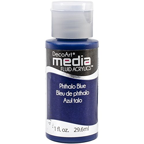 Deco Art Media Fluid Acrylic Paint, 1-Ounce, Phthalo Blue