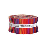 Connecting Threads Color Wheel Solid Precut Cotton Quilting Fabric Bundle 2.5" Strips (Warm)