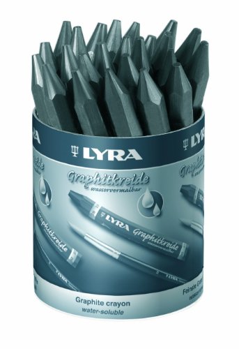 LYRA Graphite Crayons, Assorted Degrees, Water-Soluble, Set of 24, Black (5633240)