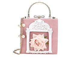 Nite closet Victorian Handbag Gothic Purses Lolita Shoulder Bag for Women Vintage Clutch (Pink)