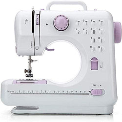 FamYun Portable Sewing Machine, Electric Household Crafting Mending Mini Sewing Machines, 12 Stitches 2 Speed with Foot Pedal - Perfect for Easy Sewing, Beginners, Kids - (Purple）