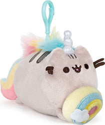 GUND Pusheenicorn Donut Log Backpack Clip Plush Stuffed Animal Cat Unicorn, 5"