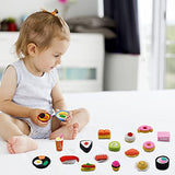 Cllayees 72 Pcs Assorted Food Pencil Erasers Toy Set, Cake Dessert Fruit Puzzle Erasers Toys for Kids Reward Party Favors (Food)