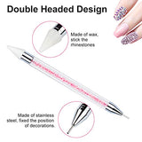 Crystals AB Nail Art Rhinestones Decorations Nail Stones for Nail Art Supplies and Clear Crystal Rhinestones with Pick Up Tweezer and Rhinestone Picker Dotting Pen