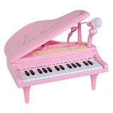 BAOLI 31 Keys Little Pink Piano for Girls with Microphone Electronic Organ Music Keyboard for Kids