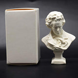 Resin Bust Statue Picaru 2.95 Inch Plaster Figurines Mini Home Decoration Sculpture White for Art Hobbyist-Beethoven