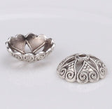 Cotowin Beautiful 15mm Silver Metal Flower Bead Caps for Jewelry Craft Making [Pack of 50]