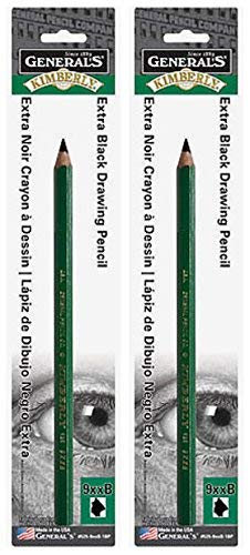 2-Pack - General 5259XXB Kimberly Graphite Extra Extra Soft Drawing Pencil, 9XXB