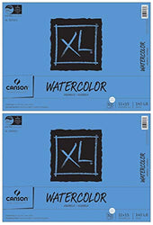 2-Pack Bundle - Canson XL Series - 11 x 15 inch - Cold Press Watercolor Textured Paper Pad, Fold Over, 140 Pound, 30 Sheets Each