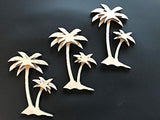 3-Pack 3D Beach Palm Tree Trees 1/8" Thick Unfinished Wood Cutout Cut Out Shapes Crafts