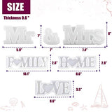 4 Pcs Letters Resin Molds, Mr & Mrs Love Home Family Sign Crystal Resin Casting Molds, Epoxy Resin Molds for DIY Home Wall Table Decoration
