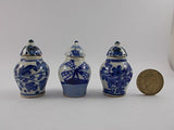3 pc Lot Vintage Ceramic Antique Vase Chinese Miniatures Ceramic Furniture Dollhouse Jar Pot Lot Doll