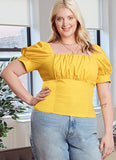 McCall's Misses' Shirred Top Sewing Pattern Kit, Code M8200, Sizes 26W-28W-30W-32W, Multicolor